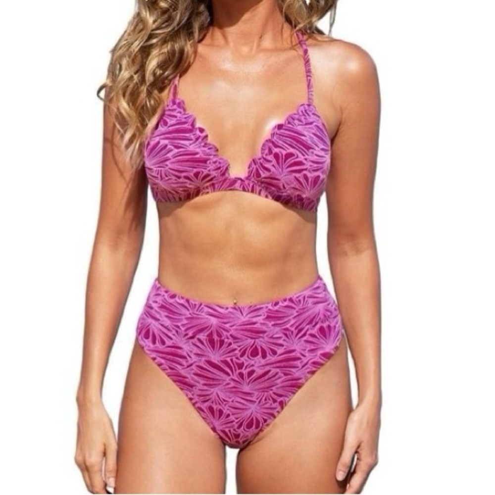 Cupshe Pink Bikini Set, Small Two Piece, Women Pink Bikini Set NEW